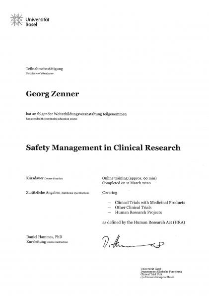 Safety clin studies GZE